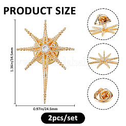 2Pcs Brass Micro Pave Clear Cubic Zirconia Lapel Pin Backs for Clothes&nbsp;JEWB-FH0002-54G