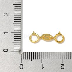 スターリングシルバーのダブル引き輪925個  ゴールドカラー  17.5x6x1mm&nbsp;STER-R003-08G