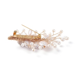 Wedding Corsage Natural Keshi Pearl Brooch&nbsp;JEWB-BR00061-01