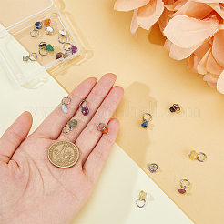 20Pcs 10 Styles Natural Mixed Gemstone and Glass Pendants Sneaker Shoe Charms&nbsp;PALLOY-FH00002