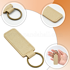 24個8色のPUレザーと合金のキーホルダー  ミックスカラー  100x30x2mm  3個/カラー&nbsp;KEYC-SC0001-87