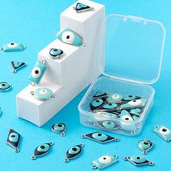 32Pcs 8 Style Platinum Alloy Enamel Links Connectors&nbsp;ENAM-LS0001-84