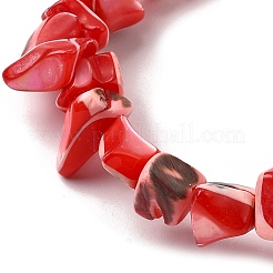 天然トロチッドシェル/トロカスシェルビーズ連売り  染め  ナゲット  レッド  5~22x7~15x3~8mm  穴：1.2mm  約65~70個/連  14.69~15.35''（37.3~39センチメートル）&nbsp;SHEL-B003-02I