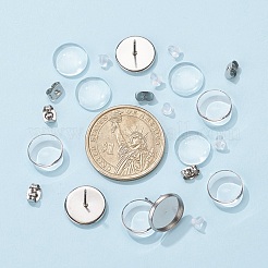 DIY 50Pairs Flat Round Earring Making Kits&nbsp;DIY-YW0001-90P