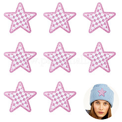 8Pcs Star with Lattice Computerized Embroidery Polyester Iron on/Sew on Patches&nbsp;PATC-TA0001-49A