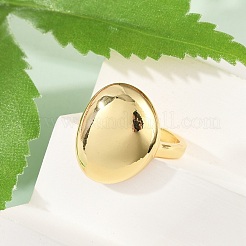 女性用楕円形真鍮オープンカフリング  カドミウムフリー＆鉛フリー  18KGP本金メッキ  19.5x16mm  内径: 調節可能&nbsp;RJEW-G343-15G