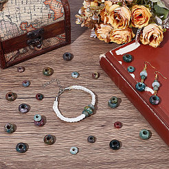 30Pcs 2 Sizes Natural Indian Agate European Beads&nbsp;G-SP0001-49