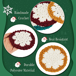3Pcs 3 Colors Snowflake Hand-Woven Polyester Macrame Coaster&nbsp;DIY-TA0013-97