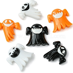 6個 6スタイル ハロウィーン 不透明樹脂 デコデン カボション  ハロウィーンジュエリークラフト  ミックスカラー  27.5~31x28~30.5x6.5~8.5mm  1個/スタイル&nbsp;CRES-FS0001-67
