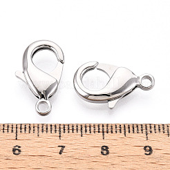 真鍮カニカン  ニッケルフリー  プラチナメッキ  19x12x4mm  穴：2mm&nbsp;KK-YW0004-01D-P