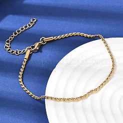 Twist 304 Stainless Steel Link Chains Bracelets for Women&nbsp;BJEW-K240-09G