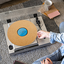コルクターンテーブルマット  レコードマット  フラットラウンド  淡い茶色  302x3x6.5mm&nbsp;AJEW-CP0011-98