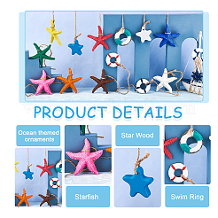 13Pcs 13 Colors Hanging Resin Pendant Decorations&nbsp;HJEW-PH0001-38