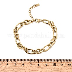 304 Stainless Steel Figaro Chains Bracelet for Women&nbsp;BJEW-Z140-03G
