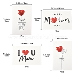 4Pcs 4 Styles Kraft Paper Greeting Cards&nbsp;AJEW-FS0001-29
