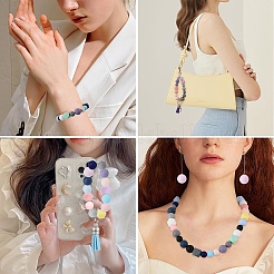 DIY Silicone Bead & Faux Suede Tassel Pendant Decorations Making Kits&nbsp;DIY-YW0010-10