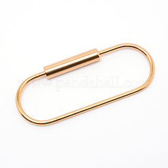 真鍮製ネジカラビナロックチャーム  ネックレス作り用  オーバル  ゴールドカラー  87x35.5x7.5mm  ネジ:30x8mm&nbsp;KK-WH0034-20G
