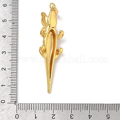 304ステンレススチール製ビッグペンダント  アリゲーターチャーム  ゴールドカラー  52x15x13mm  穴：7.5x3mm&nbsp;STAS-L309-02G