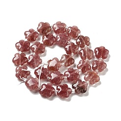 天然石ストロベリークォーツビーズ連売り  5  - 花びらの花  14~15x14~15x6~7mm  穴：1.2mm  約27個/連  16.14''（41~44.5センチメートル）&nbsp;G-D475-02G