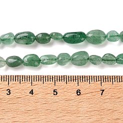 天然の緑のイチゴクォーツビーズ連売り  ナゲット  タンブルストーン  4~13x5.5~6.5x3.5~5mm  穴：0.6~0.7mm  約58~71個/連  15.08~15.59インチ（38.3~39.6cm）&nbsp;G-C268-A01-6x8mm