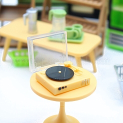 プラスチック製レコードプレーヤーのミニモデル  マイクロランドスケープドールハウスアクセサリー  小道具の装飾のふりをする  きいろ  27mm&nbsp;PW-WGAF392-01