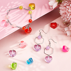 100Pcs 10 Colors Valentine's Day Transparent Resin Pendants&nbsp;FIND-SC0003-28
