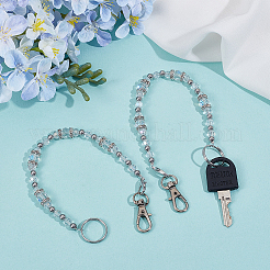2Pcs Glass Keychain&nbsp;HJEW-SC0002-31