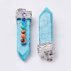 Natural & Synthetic Mixed Stone with Synthetic & Natural Natural & Synthetic Mixed Stone Chakra Big Pendants&nbsp;G-E415-A