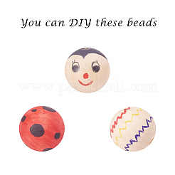 Natural Unfinished Wood Beads&nbsp;WOOD-S651-14mm-LF