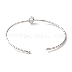 Rack Plating Brass Micro Pave Clear Cubic Zirconia Letter Open Cuff Bangles&nbsp;BJEW-A018-01P-O