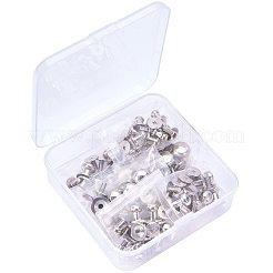 真鍮ジュエリーボックスの引き出しのハンドル  キャビネットノブ  プラチナ  8~11x7~12mm  ヘッド：5~10mm  48セット /箱&nbsp;KK-PH0034-12