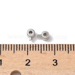真鍮ビーズ  カドミウムフリー＆鉛フリー  長持ちメッキ  フラットラウンド  プラチナ  3.2x2.7mm  穴：1~1.3mm&nbsp;KK-P001-52P