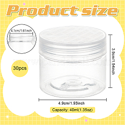 透明プラスチックビーズ容器  コラム  透明  4.9x3.9cm  内径：4.1のCM  容量：40ml（1.35fl.oz）&nbsp;CON-WH0084-94