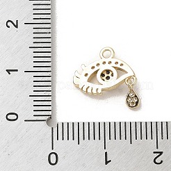 真鍮マイクロパヴェクリアキュービックジルコニアペンダント  長持ちメッキ  目  ゴールドカラー  14x12.5x2.5mm  穴：1.4mm&nbsp;KK-M275-47G