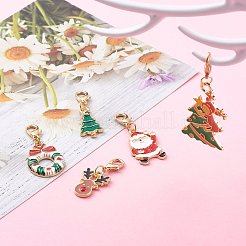 Christmas Theme Light Gold  Alloy Enamel Pendants&nbsp;X1-HJEW-JM00470
