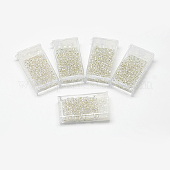 Mgb松野ガラスビーズ  日本製シードビーズ  6/0銀並ぶガラス丸穴rocaillesシードビーズ  透明  3.5~4x3mm  穴：1.2~1.5mm  約140個/箱  正味重量：約10g /箱&nbsp;SEED-R033-4mm-34RR