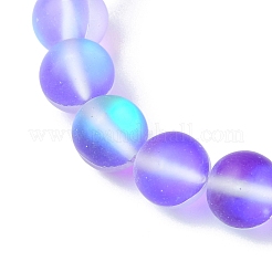 8mm Round Dyed Synthetic Moonstone Beaded Stretch Bracelets&nbsp;BJEW-JB10308-03