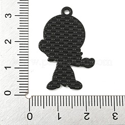 ハロウィンアロイエナメルペンダント  ブラック  スケルトンチャーム  ホワイト  32x21x1.5mm  穴：1.8mm&nbsp;ENAM-M220-02I-B