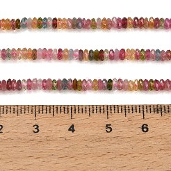 天然のマルチカラートルマリンビーズ連売り  多面カット  ロンデル  3.5x2mm  穴：0.5mm  約260個/連  15.39~15.59''（39.1~39.6センチメートル）&nbsp;GG-CBA4399-E01-01