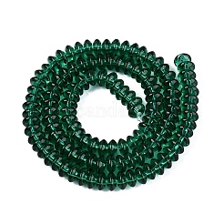透明ガラスビーズ連売り  ロンデル  シーグリーン  6x3mm  穴：0.9~1mm  約121~130個/連  14.57~15.35インチ（37~39cm）&nbsp;GLAA-Q113-02A-A09