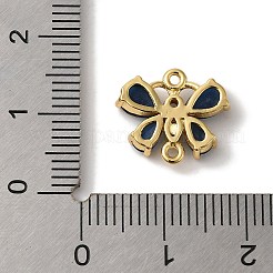 Rack Plating Brass Pave Clear Cubic Zirconia Butterfly Links Connector Charms&nbsp;KK-A229-10G