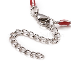 Enamel Horse Eye Link Chains Bracelet&nbsp;BJEW-P271-05P-02