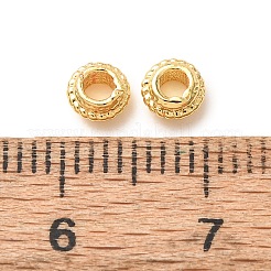 真鍮ビーズ  フラットラウンド  ラックめっき  長持ちメッキ  ゴールドカラー  4.5x2.5mm  穴：2.2mm&nbsp;KK-CBA25B2-09G