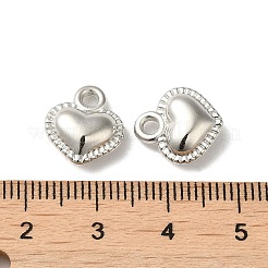 CCBプラスチックチャーム  ハートチャーム  プラチナ  13x11.5x5mm  穴：2mm&nbsp;CCB-P012-03P