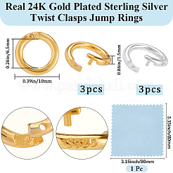 6Pcs 2 Colors 925 Sterling Silver Locking Jump Ring&nbsp;STER-BBC0008-70C-G