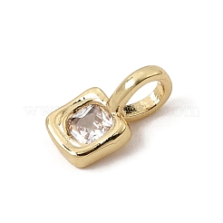 Brass Pave Cubic Zirconia Charms&nbsp;CU-CBA7D12-22G-01