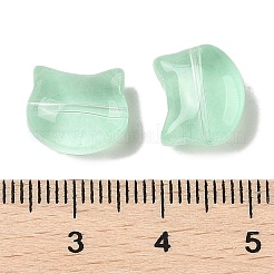 透明スプレーペイントガラスビーズ  猫  ミックスカラー  10x11.5x7mm  穴：1mm&nbsp;X-GLAA-Z011-03