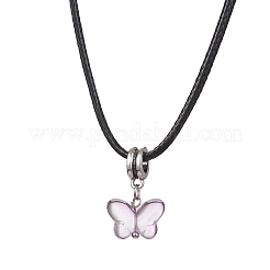 Glass Butterfly Pendant Necklaces&nbsp;NJEW-JN04572
