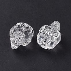 透明なアクリルビーズ  スカル  透明  23x17x15mm  穴：3.8mm&nbsp;X-OACR-P013-01