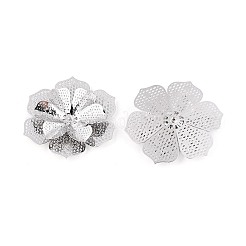 真鍮製ビーズキャップ  花  プラチナ  34.5~35x38~39x6~7mm  穴：0.9mm&nbsp;KK-N278-07P